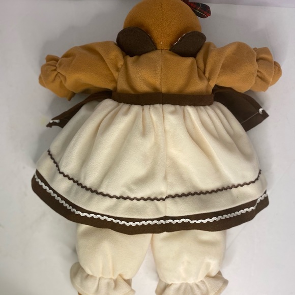 Pacifix Gingerbread Girl Plush NWT Christmas Decorative Plaid Bow Gift Tag - Picture 4 of 10